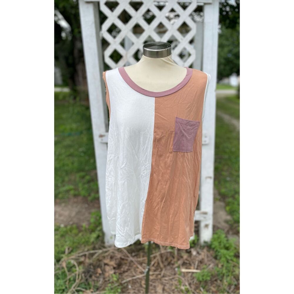 Ces Femme Color Block Tank Pocket 1XL